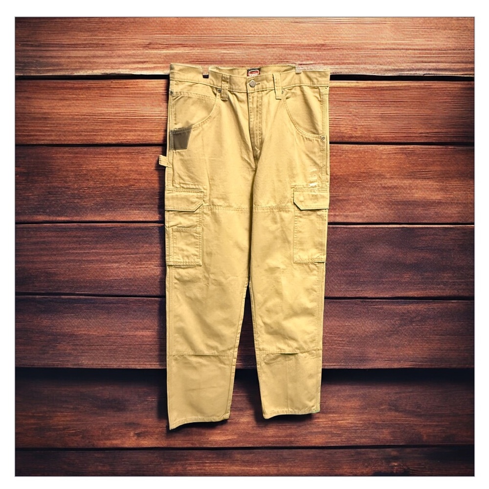 NWT Men's Tan Wrangler Workwear Ranger Relaxed Fit Work Pants, Size 34x34